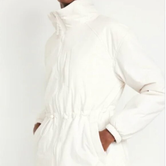 NWT Old Navy Cinched Waist Jacket (Color: Sea Salt) - Picture 2 of 7